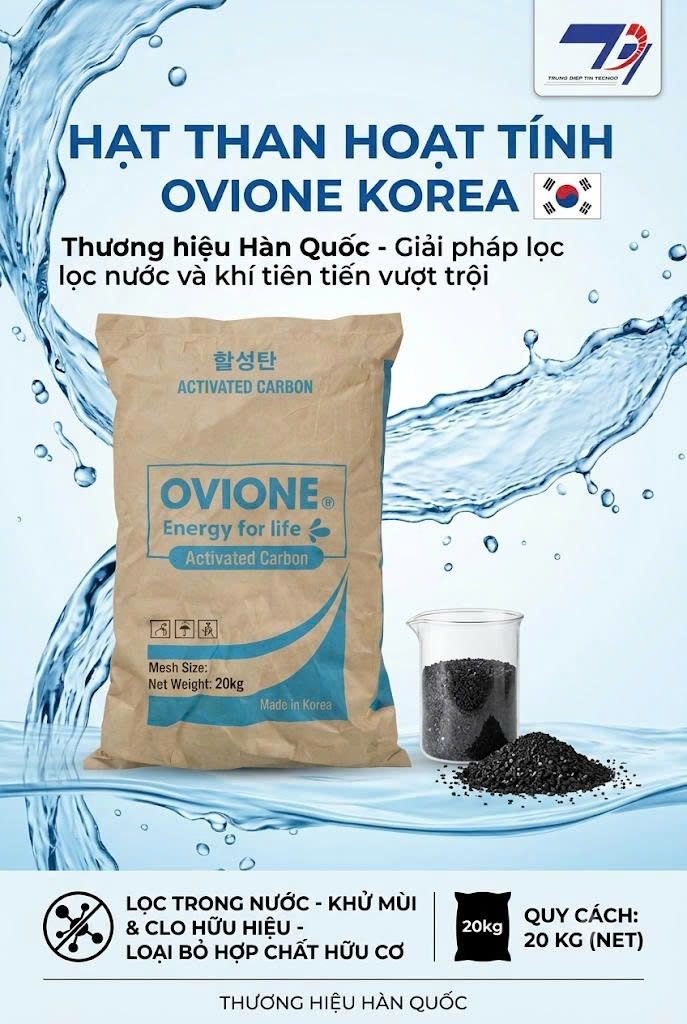 Than Hoạt Tính OVIONE Hàn Quốc (Bao 20kg) – Nhập Khẩu Chính Hãng