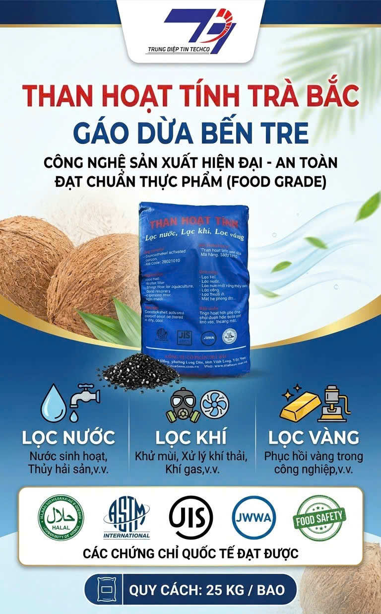 Phân Phối Than Hoạt Tính Gáo Dừa Trà Bắc Chính Hãng Giá Rẻ